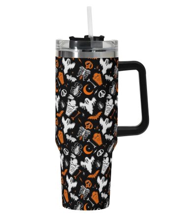 Halloween Graveyard Ghouls Custom Stanley Quencher 40Oz Stainless Steel Tumbler With Handle
