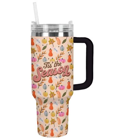 Halloween Harvest Season Custom Stanley Quencher 40Oz Stainless Steel Tumbler With Handle