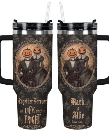 Halloween Haunted Romancecustom Stanley Quencher 40Oz Stainless Steel Tumbler With Handle