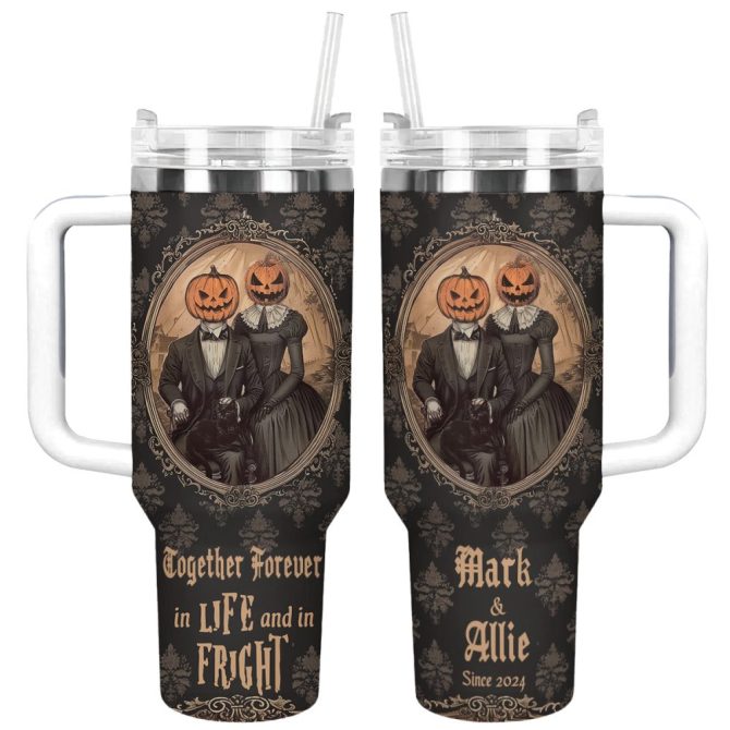Halloween Haunted Romancecustom Stanley Quencher 40Oz Stainless Steel Tumbler With Handle - Image 11