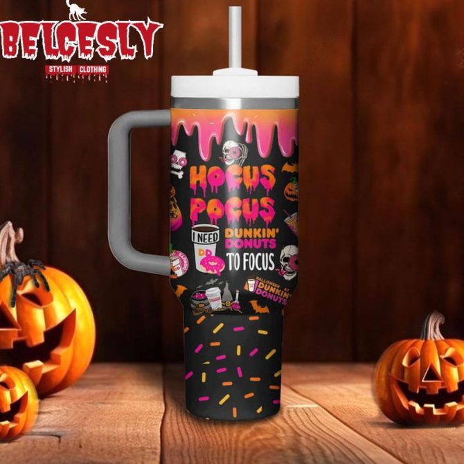 Halloween Hocus Pocus Movies Custom Stanley Quencher 40Oz Stainless Steel Tumbler With Handle - Image 2