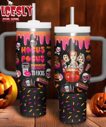 Halloween Hocus Pocus Movies Custom Stanley Quencher 40Oz Stainless Steel Tumbler With Handle