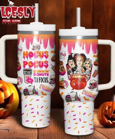 Halloween Hocus Pocus Movies Custom Stanley Quencher 40Oz Stainless Steel Tumbler With Handle