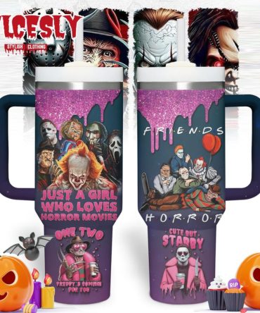 Halloween Horror Characters Movies Custom Stanley Quencher 40Oz Stainless Steel Tumbler With Handle