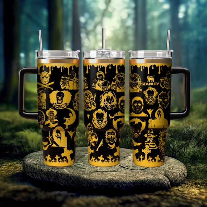 Halloween Horror Characters Movies Custom Stanley Quencher 40Oz Stainless Steel Tumbler With Handle