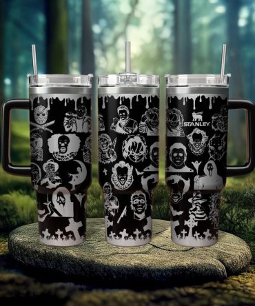 Halloween Horror Characters Movies Custom Stanley Quencher 40Oz Stainless Steel Tumbler With Handle