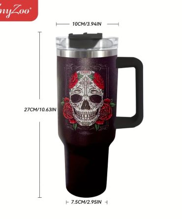 Halloween Horror Skull Custom Stanley Quencher 40Oz Stainless Steel Tumbler With Handle