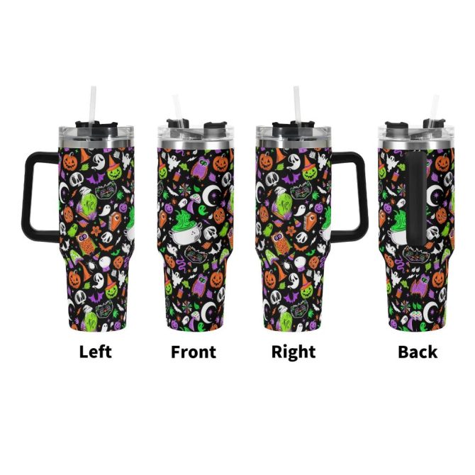 Halloween It #8217;S Spooky Season Custom Stanley Quencher 40Oz Stainless Steel Tumbler With Handle - Image 3