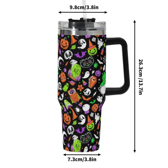 Halloween It #8217;S Spooky Season Custom Stanley Quencher 40Oz Stainless Steel Tumbler With Handle - Image 6