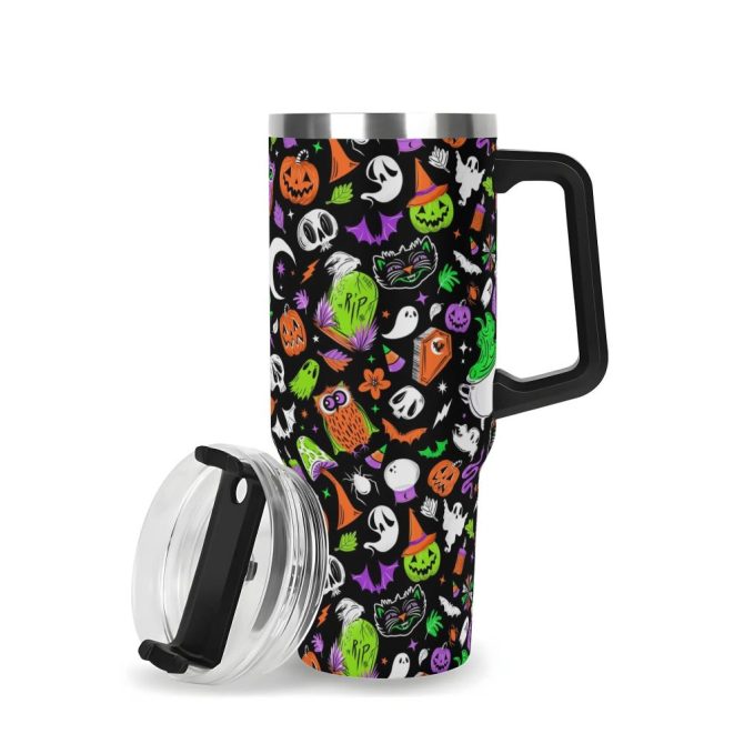 Halloween It #8217;S Spooky Season Custom Stanley Quencher 40Oz Stainless Steel Tumbler With Handle