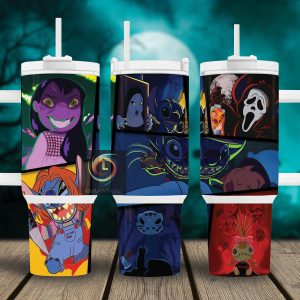 Halloween Lilo And Stitch Disney Cartoon Custom Stanley Quencher 40Oz Stainless Steel Tumbler With Handle