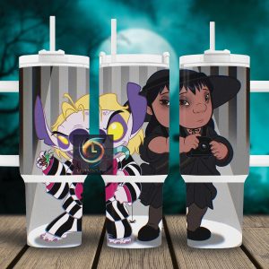 Halloween Lilo And Stitch Disney Cartoon Custom Stanley Quencher 40Oz Stainless Steel Tumbler With Handle