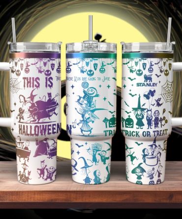 Halloween Lock Shock And Barrel Custom Stanley Quencher 40Oz Stainless Steel Tumbler With Handle