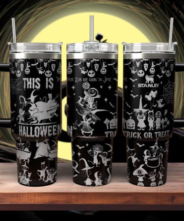 Halloween Lock Shock And Barrel Custom Stanley Quencher 40Oz Stainless Steel Tumbler With Handle