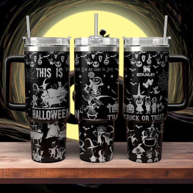 Halloween Lock Shock And Barrel Custom Stanley Quencher 40Oz Stainless Steel Tumbler With Handle