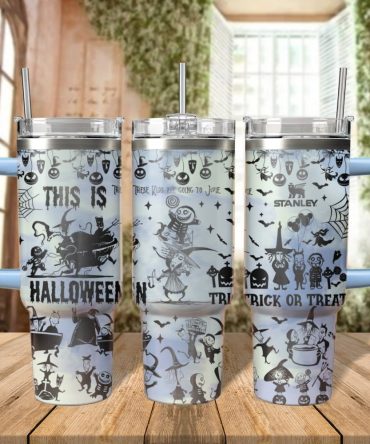 Halloween Lock Shock And Barrel Custom Stanley Quencher 40Oz Stainless Steel Tumbler With Handle