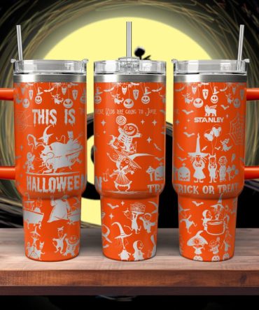 Halloween Lock Shock And Barrel Custom Stanley Quencher 40Oz Stainless Steel Tumbler With Handle