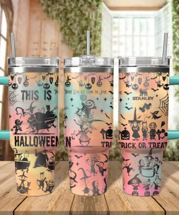 Halloween Lock Shock And Barrel Custom Stanley Quencher 40Oz Stainless Steel Tumbler With Handle