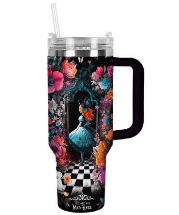 Halloween Lost In Wonderland Custom Stanley Quencher 40Oz Stainless Steel Tumbler With Handle