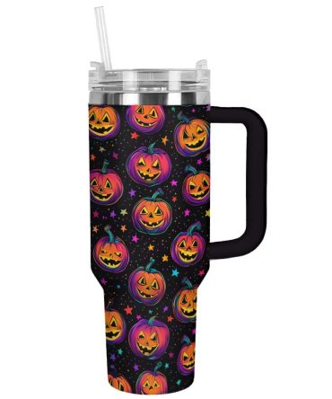 Halloween Magical Pumpkin Party Custom Stanley Quencher 40Oz Stainless Steel Tumbler With Handle