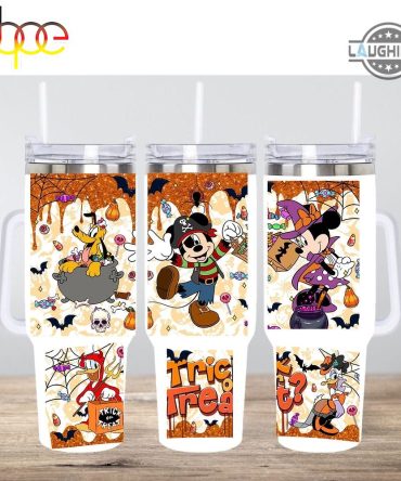 Halloween Mickey And Friends Disney Cartoon Custom Stanley Quencher 40Oz Stainless Steel Tumbler With Handle