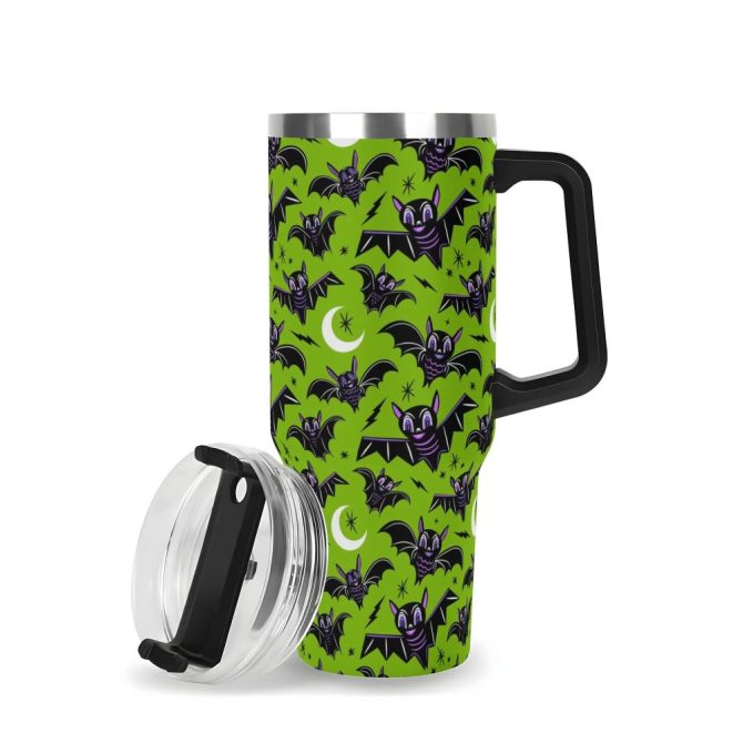 Halloween Oh Bats Cute Custom Stanley Quencher 40Oz Stainless Steel Tumbler With Handle