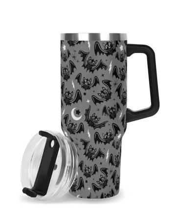 Halloween Oh Bats Cute Custom Stanley Quencher 40Oz Stainless Steel Tumbler With Handle