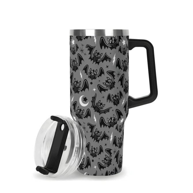 Halloween Oh Bats Cute Custom Stanley Quencher 40Oz Stainless Steel Tumbler With Handle