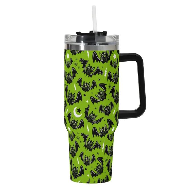 Halloween Oh Bats Cute Custom Stanley Quencher 40Oz Stainless Steel Tumbler With Handle - Image 2