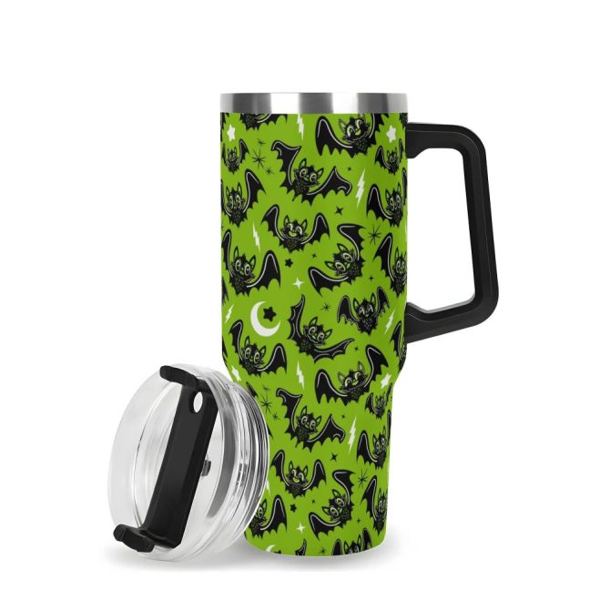 Halloween Oh Bats Cute Custom Stanley Quencher 40Oz Stainless Steel Tumbler With Handle