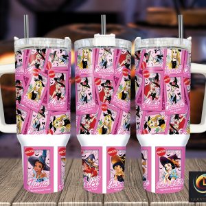 Halloween Princesses Disney Cartoon Custom Stanley Quencher 40Oz Stainless Steel Tumbler With Handle