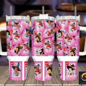 Halloween Princesses Disney Cartoon Custom Stanley Quencher 40Oz Stainless Steel Tumbler With Handle