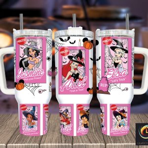 Halloween Princesses Disney Cartoon Custom Stanley Quencher 40Oz Stainless Steel Tumbler With Handle