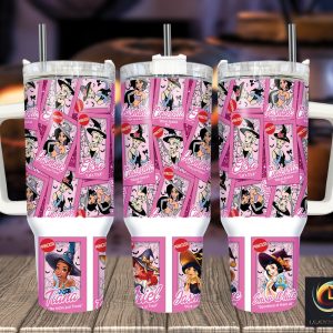 Halloween Princesses Disney Cartoon Custom Stanley Quencher 40Oz Stainless Steel Tumbler With Handle