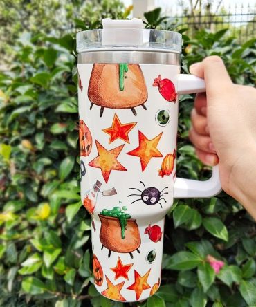 Halloween Pumpkin Custom Stanley Quencher 40Oz Stainless Steel Tumbler With Handle