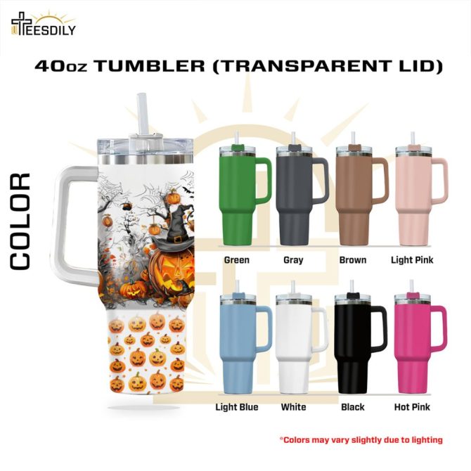 Halloween Pumpkin Trick Or Treat Custom Stanley Quencher 40Oz Stainless Steel Tumbler With Handle - Image 8