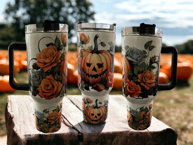Halloween Pumpkins Custom Stanley Quencher 40Oz Stainless Steel Tumbler