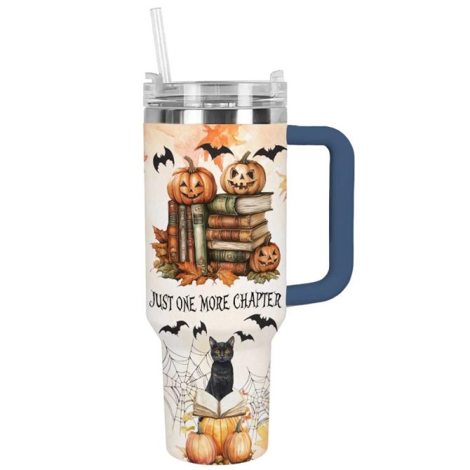 Halloween Reading Vibes Custom Stanley Quencher 40Oz Stainless Steel Tumbler With Handle - Image 13