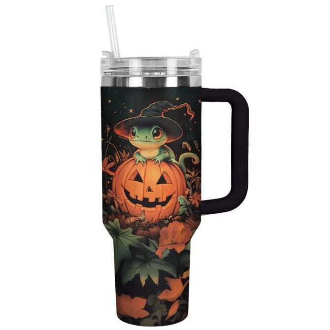 Halloween Salamander Sips Custom Stanley Quencher 40Oz Stainless Steel Tumbler With Handle