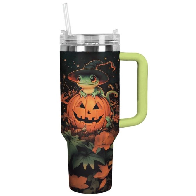 Halloween Salamander Sips Custom Stanley Quencher 40Oz Stainless Steel Tumbler With Handle - Image 13