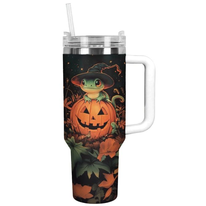 Halloween Salamander Sips Custom Stanley Quencher 40Oz Stainless Steel Tumbler With Handle - Image 12