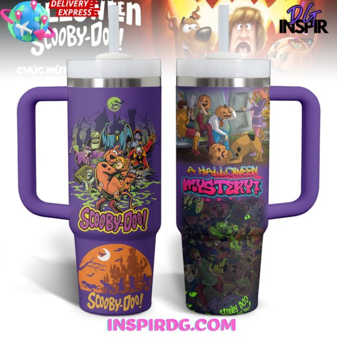 Halloween Scooby-Doo Cxartoon Custom Stanley Quencher 40Oz Stainless Steel Tumbler