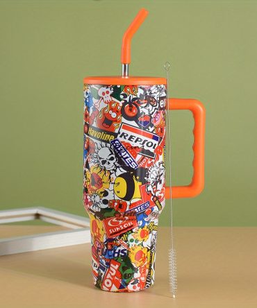 Halloween Skull Custom Stanley Quencher 40Oz Stainless Steel Tumbler With Handle