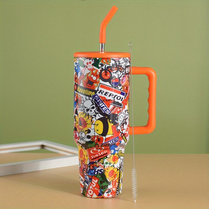 Halloween Skull Custom Stanley Quencher 40Oz Stainless Steel Tumbler With Handle