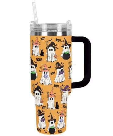 Halloween Spirits Custom Stanley Quencher 40Oz Stainless Steel Tumbler With Handle