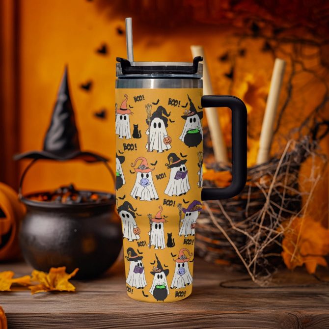 Halloween Spirits Custom Stanley Quencher 40Oz Stainless Steel Tumbler With Handle - Image 4