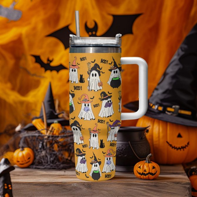 Halloween Spirits Custom Stanley Quencher 40Oz Stainless Steel Tumbler With Handle - Image 2