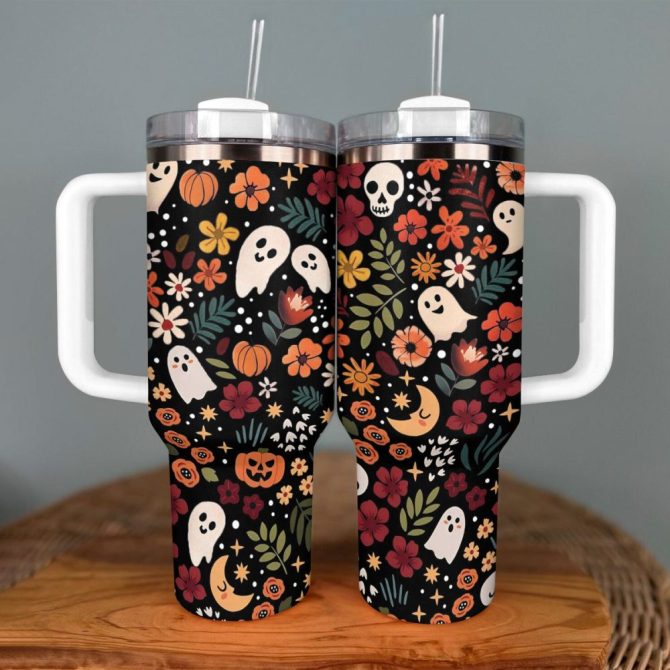 Halloween Spooky Chic Custom Stanley Quencher 40Oz Stainless Steel Tumbler With Handle - Image 2