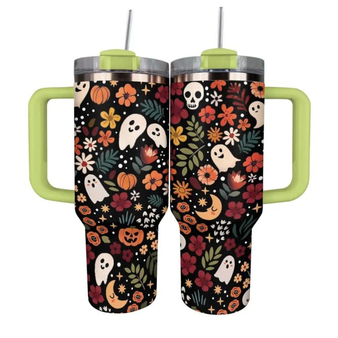 Halloween Spooky Chic Custom Stanley Quencher 40Oz Stainless Steel Tumbler With Handle - Image 13