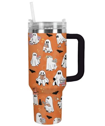 Halloween Spooky Reading Custom Stanley Quencher 40Oz Stainless Steel Tumbler With Handle